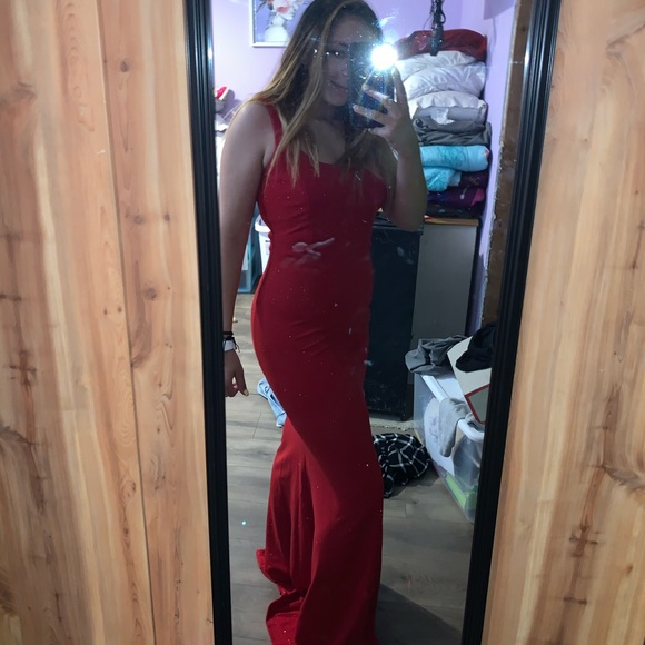 windsor long red sparkly dress - Picture 2 of 5